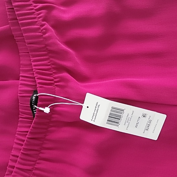 Eileen Fisher Rhapsody Silk Georgette Crepe Straight Ankle Pant XXS $248 - Picture 7 of 9